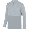 Augusta Shadow Tonal Heather 1/4 Zip Pullover (M) (Silver)