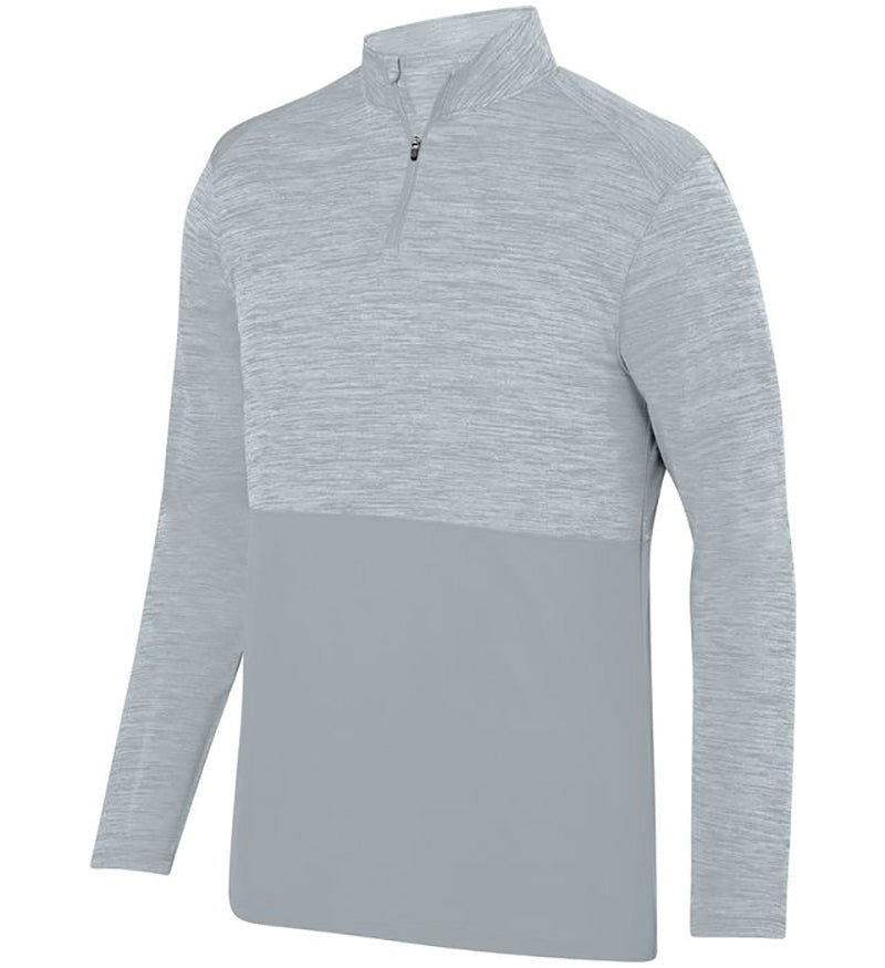 Augusta Shadow Tonal Heather 1/4 Zip Pullover (M) (Silver)