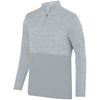Augusta Shadow Tonal Heather 1/4 Zip Pullover (M) (Silver)