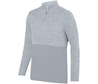 Augusta Shadow Tonal Heather 1/4 Zip Pullover (M) (Silver)