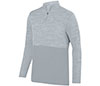 Augusta Shadow Tonal Heather 1/4 Zip Pullover (M) (Silver)