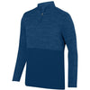 Augusta Shadow Tonal Heather 1/4 Zip Pullover (M) (Navy)