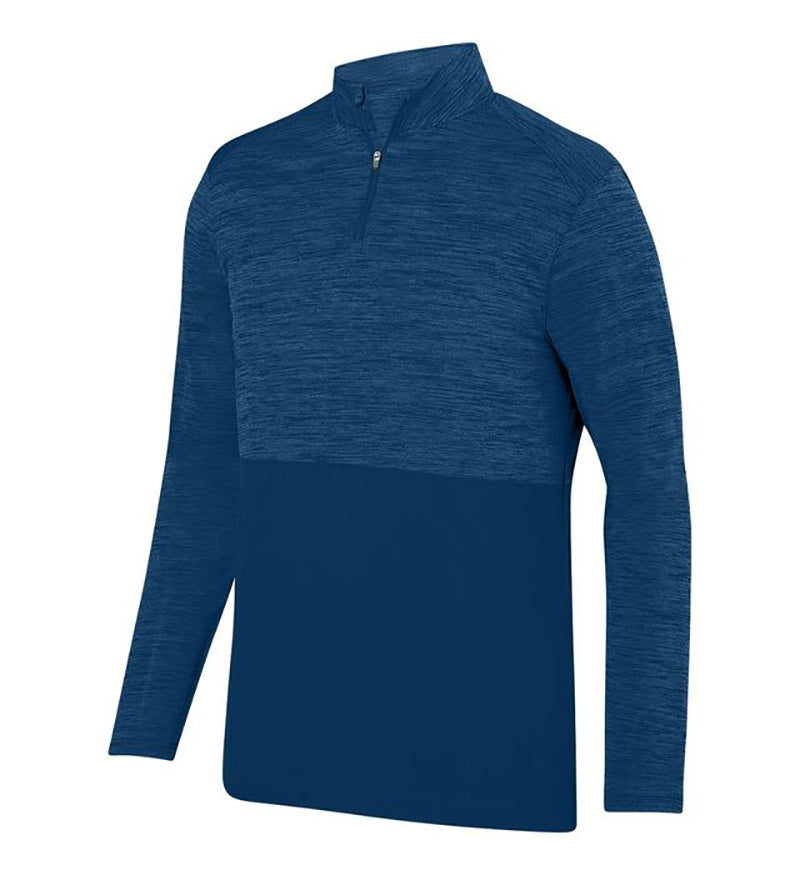 Augusta Shadow Tonal Heather 1/4 Zip Pullover (M) (Navy)