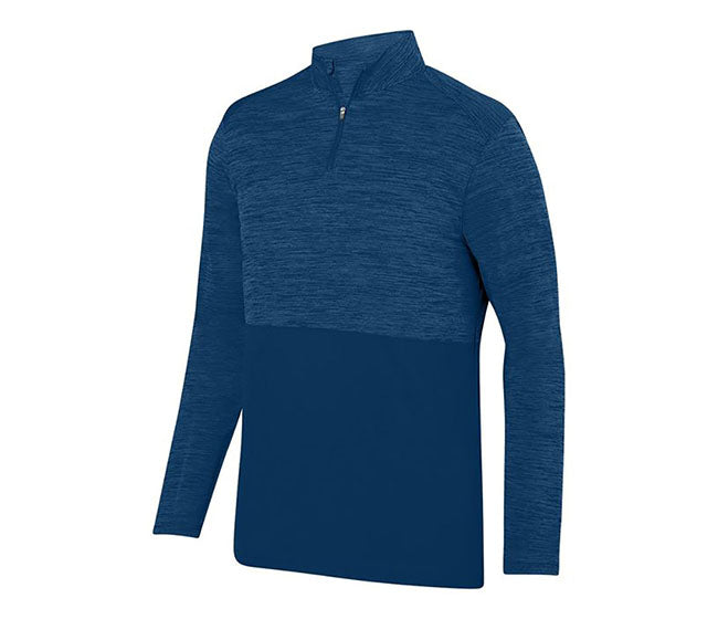 Augusta Shadow Tonal Heather 1/4 Zip Pullover (M) (Navy)