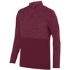 Augusta Shadow Tonal Heather 1/4 Zip Pullover (M) (Maroon)
