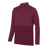 Augusta Shadow Tonal Heather 1/4 Zip Pullover (M) (Maroon)