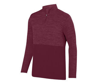 Augusta Shadow Tonal Heather 1/4 Zip Pullover (M) (Maroon)