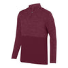 Augusta Shadow Tonal Heather 1/4 Zip Pullover (M) (Maroon)