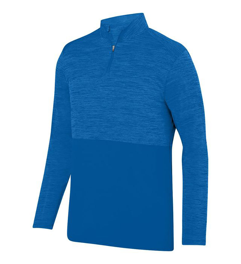 Augusta Shadow Tonal Heather 1/4 Zip Pullover (M) (Royal)