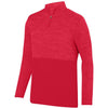Augusta Shadow Tonal Heather 1/4 Zip Pullover (M) (Red)