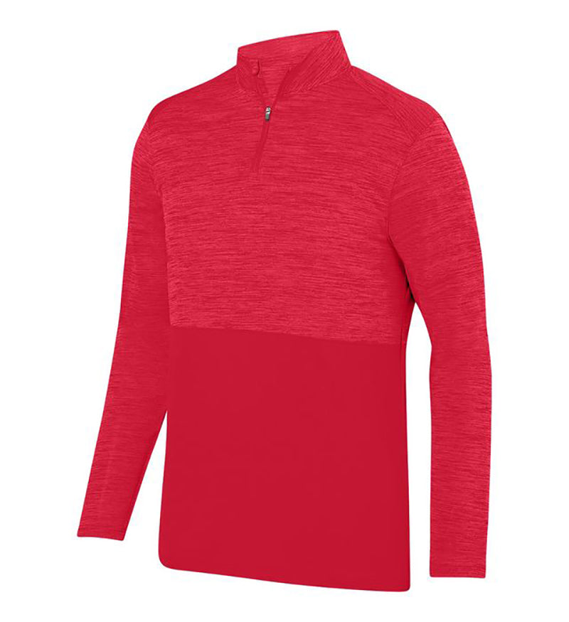 Augusta Shadow Tonal Heather 1/4 Zip Pullover (M) (Red)