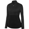 Augusta Shadow Tonal Heather 1/4 Zip Pullover (W) (Black)