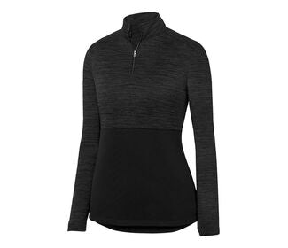 Augusta Shadow Tonal Heather 1/4 Zip Pullover (W) (Black)