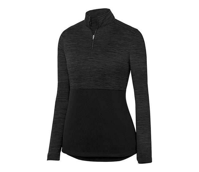 Augusta Shadow Tonal Heather 1/4 Zip Pullover (W) (Black)