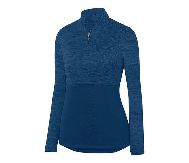 Augusta Shadow Tonal Heather 1/4 Zip Pullover (W) (Navy)