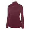 Augusta Shadow Tonal Heather 1/4 Zip Pullover (W) (Maroon)
