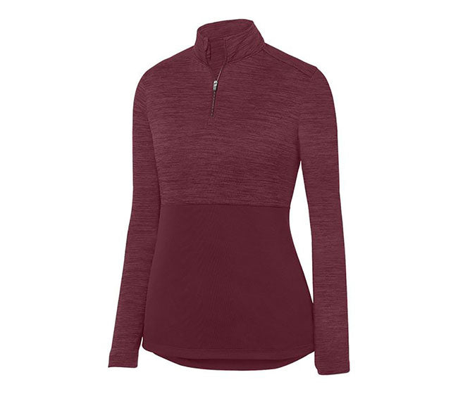 Augusta Shadow Tonal Heather 1/4 Zip Pullover (W) (Maroon)