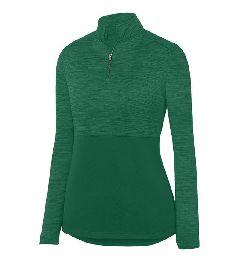 Augusta Shadow Tonal Heather 1/4 Zip Pullover (W) (Dark Green)
