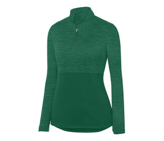 Augusta Shadow Tonal Heather 1/4 Zip Pullover (W) (Dark Green)