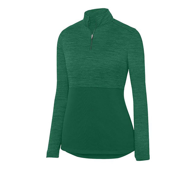 Augusta Shadow Tonal Heather 1/4 Zip Pullover (W) (Dark Green)
