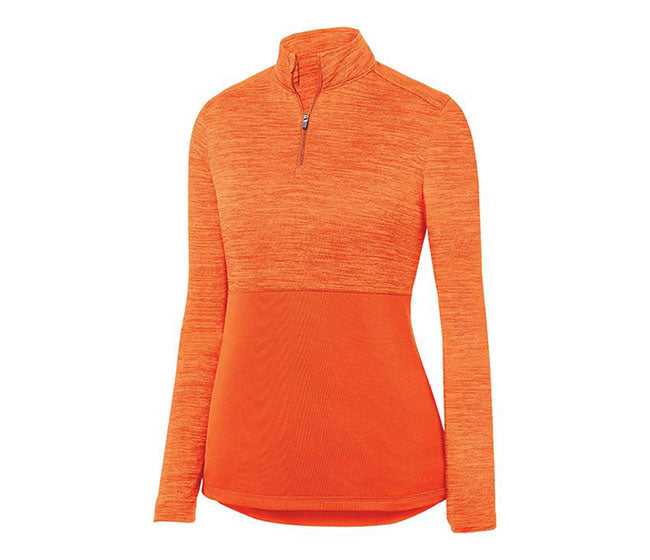 Augusta Shadow Tonal Heather 1/4 Zip Pullover (W) (Orange)