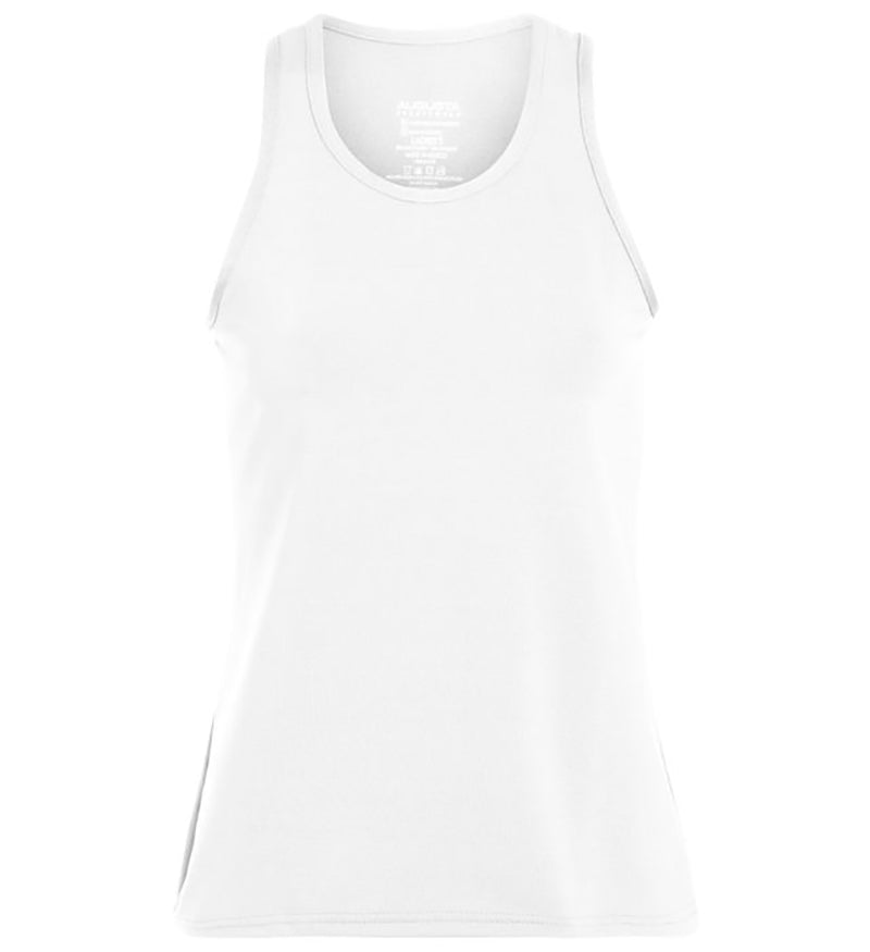 Augusta Poly/Spandex Solid Racerback Tank (W) (White) Augusta CGA915-WHT-L