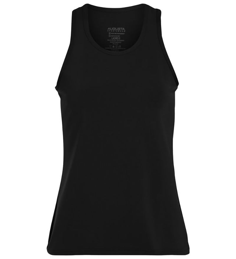 Augusta Poly/Spandex Solid Racerback Tank (W) (Black)