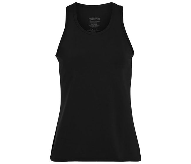 Augusta Poly/Spandex Solid Racerback Tank (W) (Black)