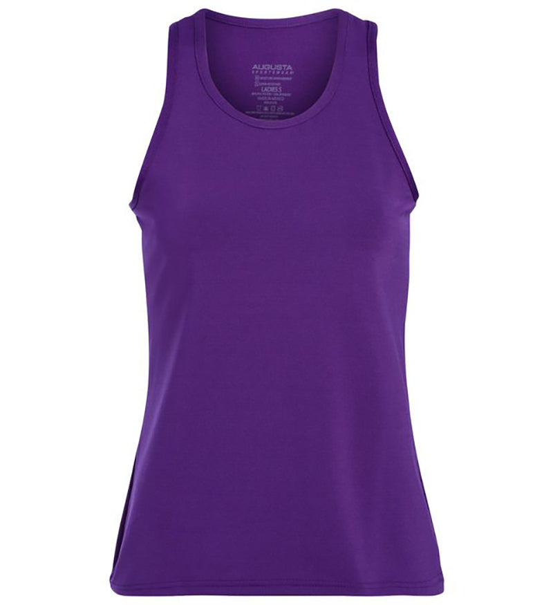 Augusta Poly/Spandex Solid Racerback Tank (W) (Purple) Augusta CGA918-PUR-L