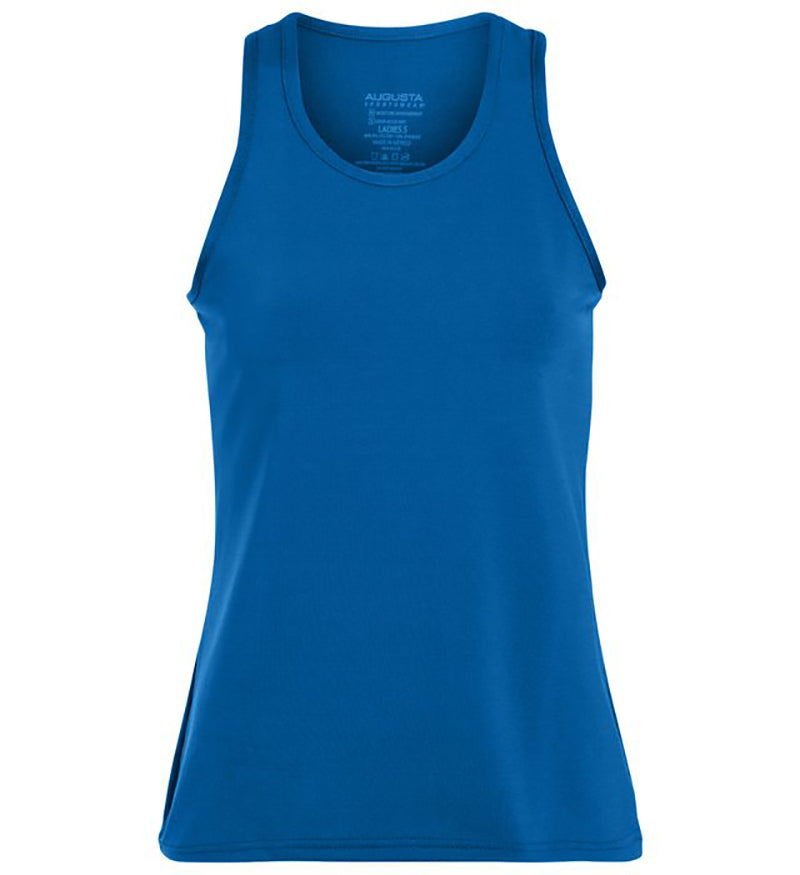 Augusta Poly/Spandex Solid Racerback Tank (W) (Royal)