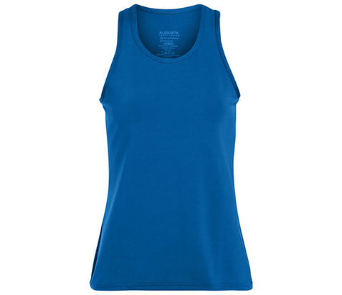 Augusta Poly/Spandex Solid Racerback Tank (W) (Royal)