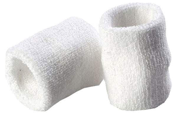 Gamma Elite Single Wristbands (2X) (White)