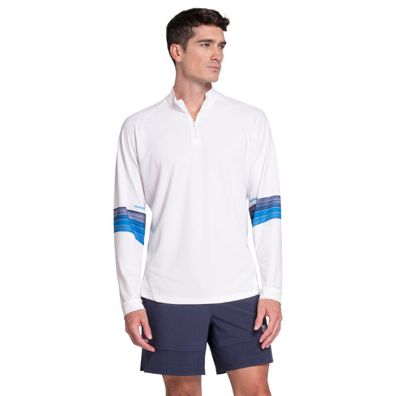 K-Swiss Downforce Long Sleeve 1/4 Zip (M) (White) K-Swiss CKSM0F-WHT-L