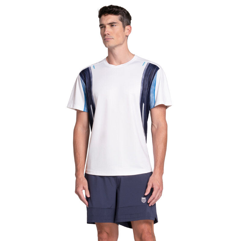 K-Swiss Breakline Stripe Short Sleeve (M) (White/Blue) K-Swiss