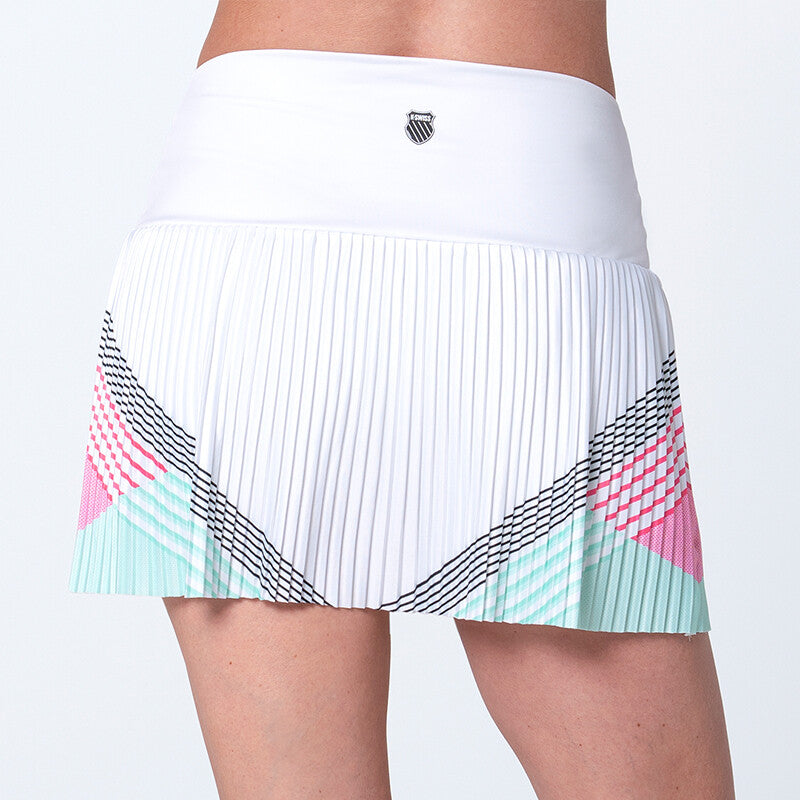 K-Swiss Pleated Skirt 14.5" (W) (White/Pink)