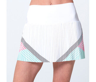 K-Swiss Pleated Skirt 14.5" (W) (White/Pink)