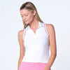 K-Swiss Set Sleeveless Polo (W) (White/Pink)