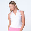 K-Swiss Set Sleeveless Polo (W) (White/Pink)