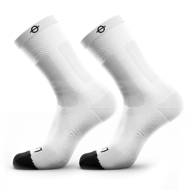 Lasso Men'S Athletic Compression Crew Socks 2.0 (M) (White)