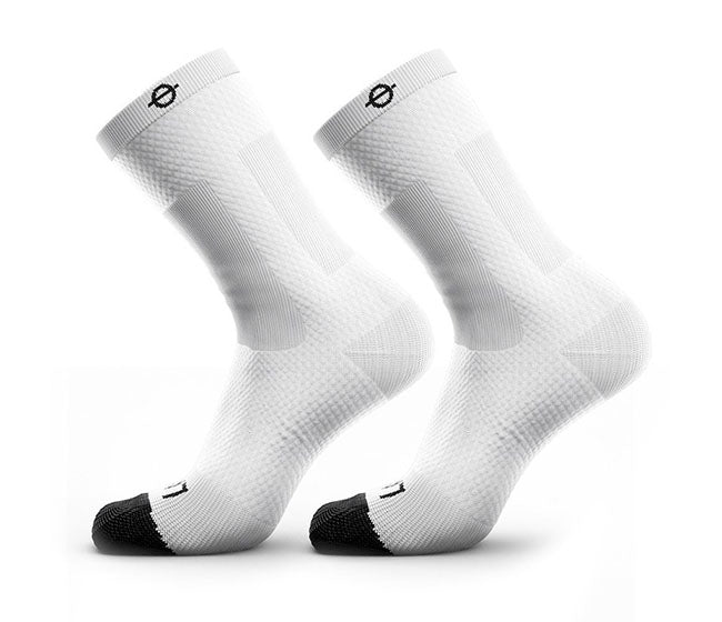 Lasso Men'S Athletic Compression Crew Socks 2.0 (M) (White)