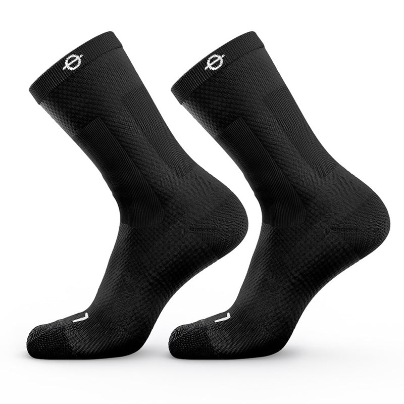 Lasso Women'S Athletic Compression Crew Socks 2.0 (W) (Black)