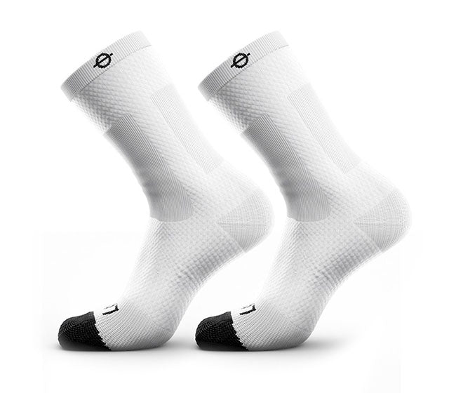 Lasso Women'S Athletic Compression Crew Socks 2.0 (W) (White)
