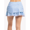 Lucky In Love Chambray Ruched Skirt (Light Denim)