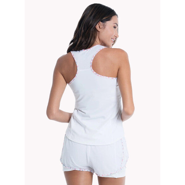 Lucky In Love Blossom Tank (White)