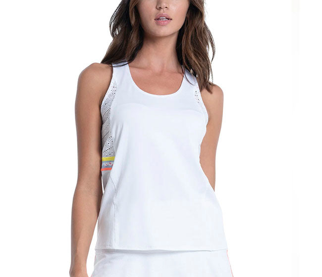 Lucky In Love Feelin' Lacey Tank (White)