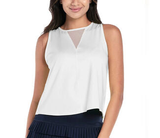 Lucky In Love Pleats Please Tank (White)