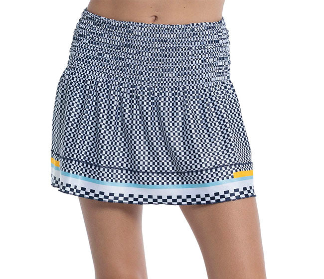 Lucky In Love Long Check Me Out Smock Skirt (Midnight)