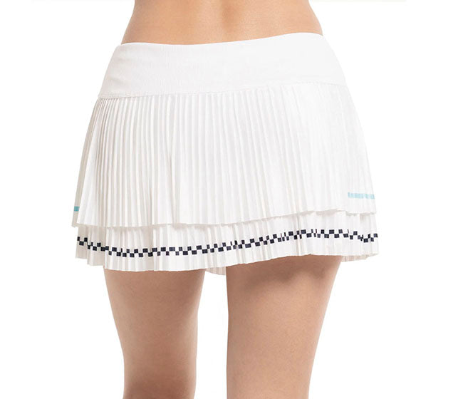 Lucky In Love Finish Line Pleated Skirt (White)