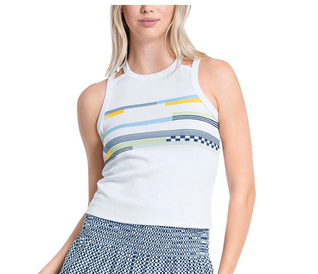 Lucky In Love Finish Line Tank (White)