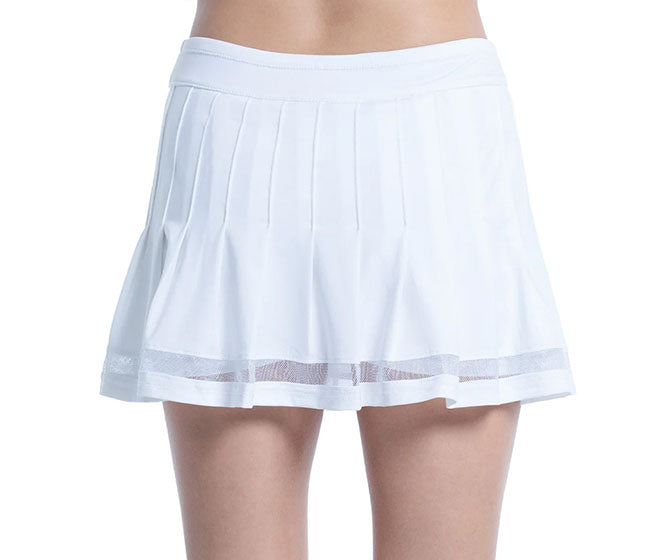Lucky In Love Long Vintage Pleated Skirt (W) (White)